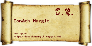 Donáth Margit névjegykártya